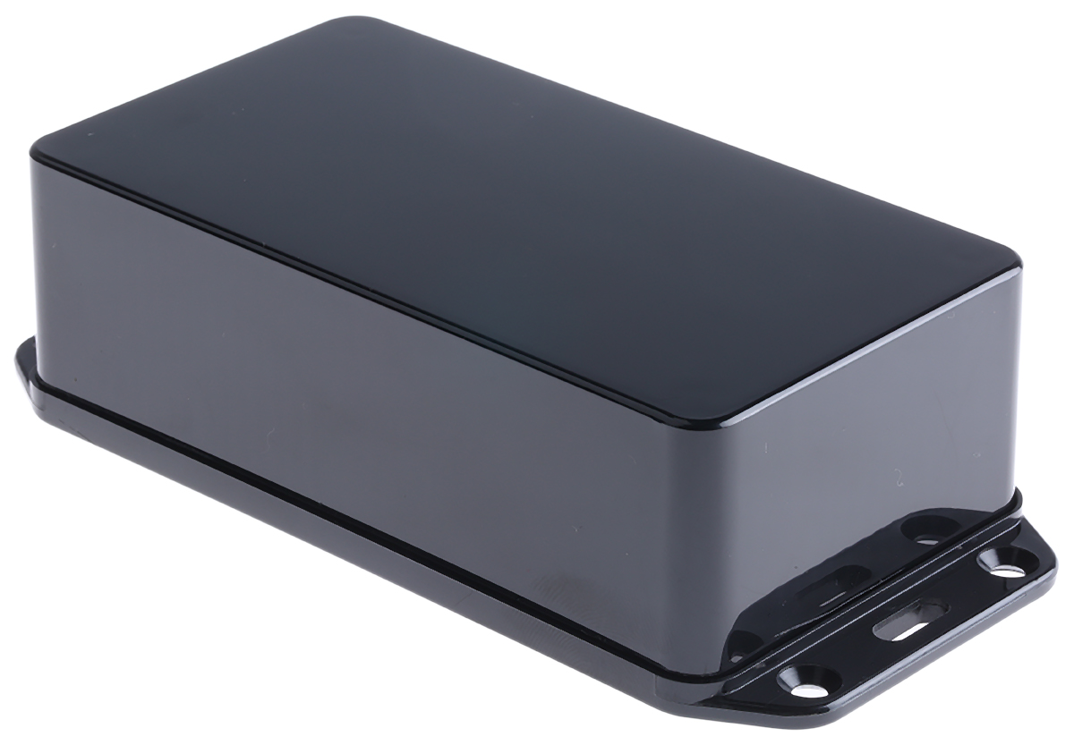 CAMDENBOSS Series 2000 Series Black ABS Enclosure, IP65, Flanged, Black Lid, 140 x 65 x 40mm