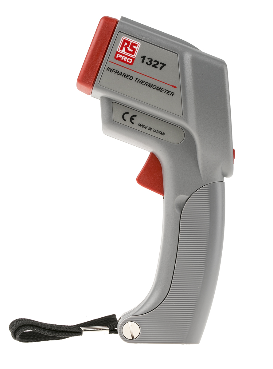 RS PRO RS1327 Infrared Thermometer, +500°C, +932°F Max, ±2 % Accuracy, °C and °F Measurements With RS Calibration