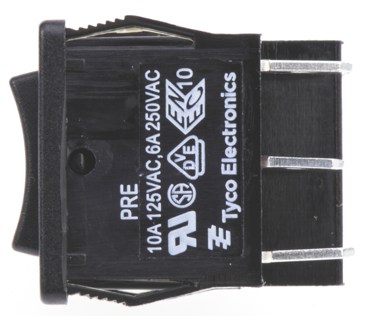 TE Connectivity DPDT, (On)-Off-(On) Rocker Switch Panel Mount