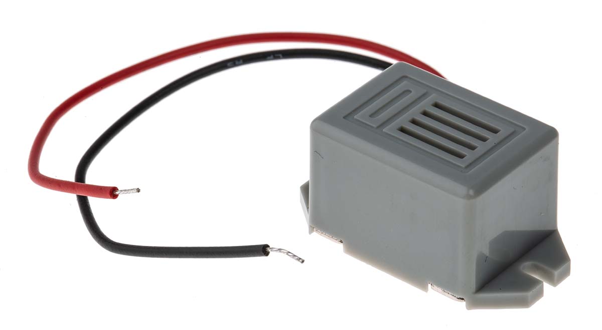 RS PRO 79dB Flange Mount Continuous Internal Magnetic Buzzer Component, 32 x 17 x 15.55mm, 8V Min, 16V dc Max