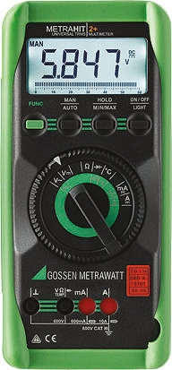 Gossen Metrawatt METRAHit 2+ Handheld Digital Multimeter, 15A ac Max, 10A dc Max, 600V ac Max