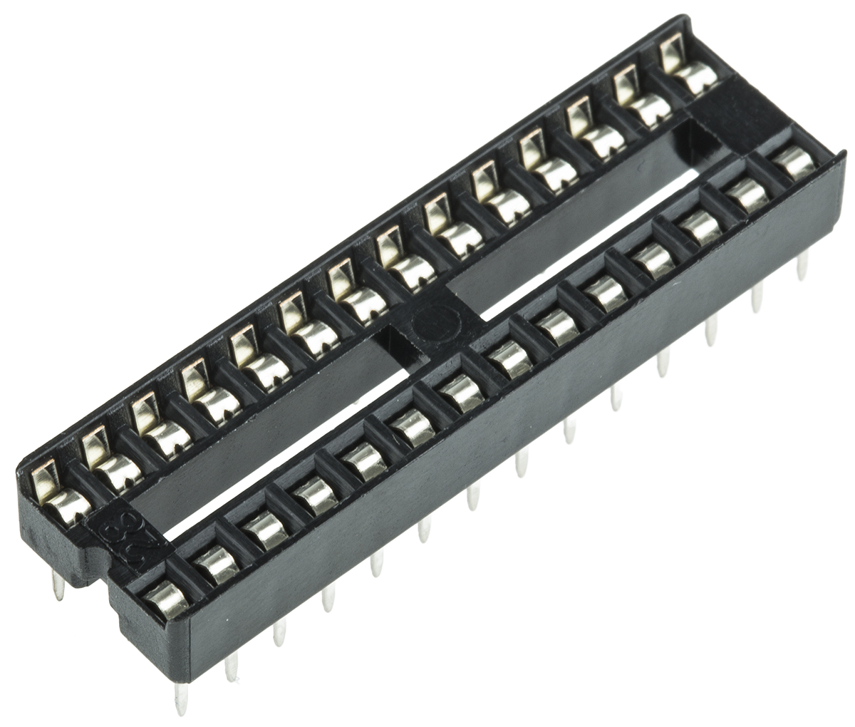 ASSMANN WSW 2.54mm Pitch Vertical 28 Way, Through Hole Stamped Pin Open Frame IC Dip Socket, 1A