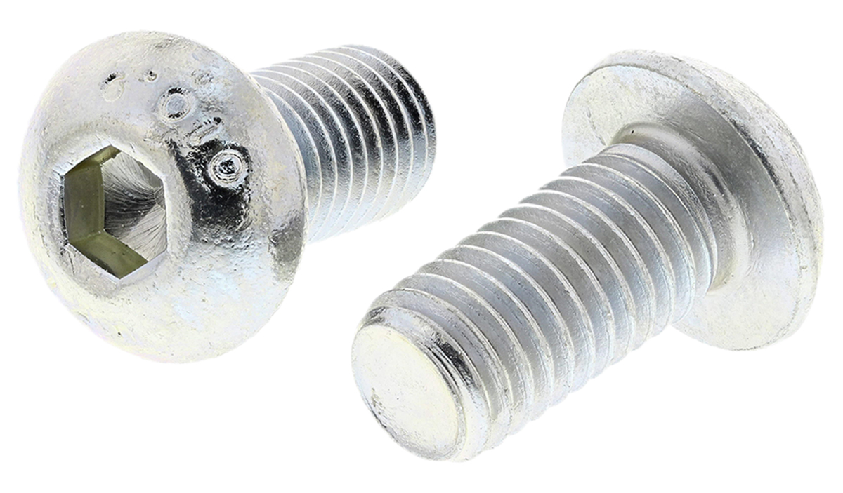 RS PRO Bright Zinc Plated Steel Hex Socket Button Screw, ISO 7380, M10 x 20mm