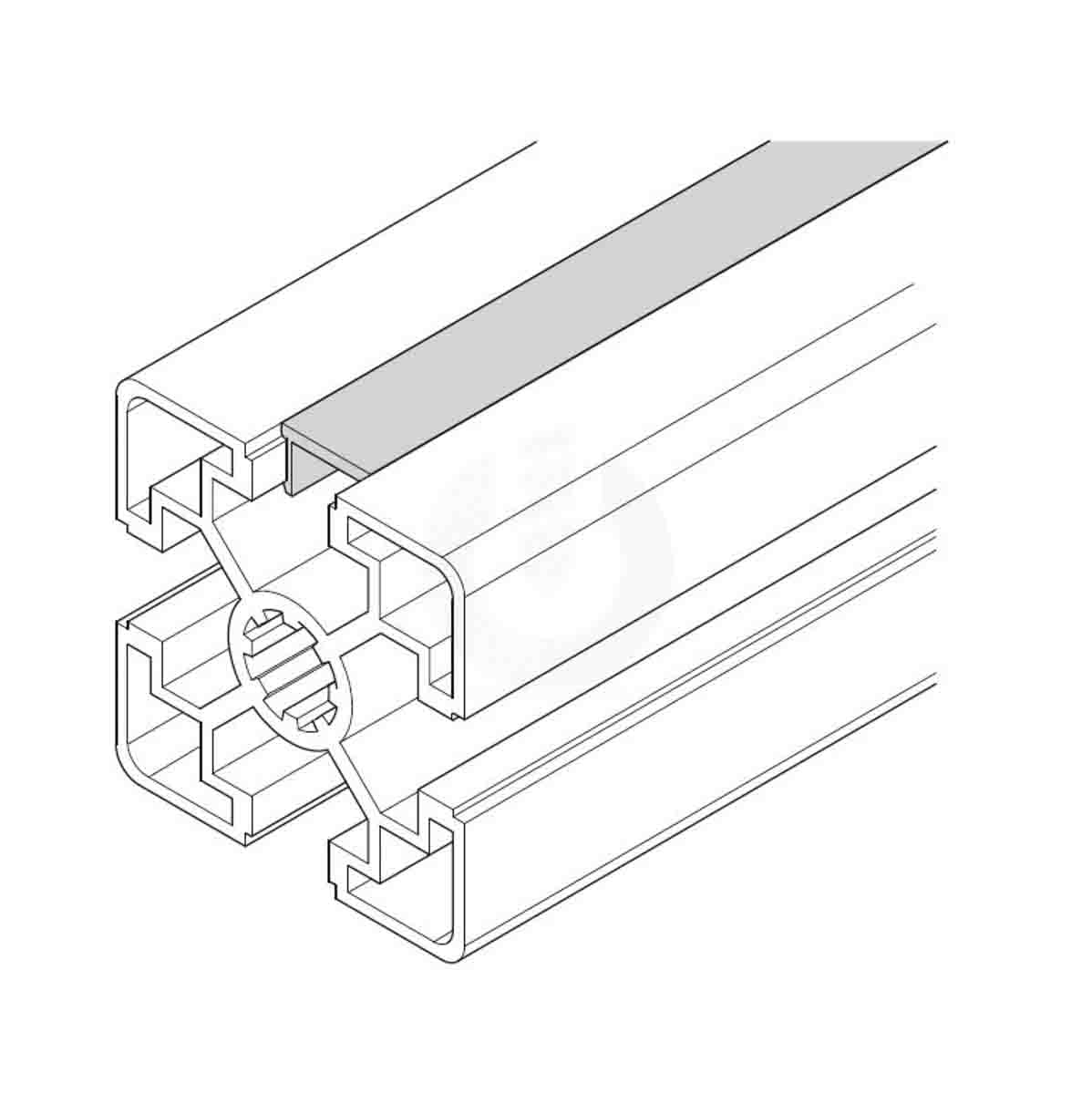 Bosch Rexroth Natural Aluminium Cover Strip, 8mm Groove Size, 2m Length