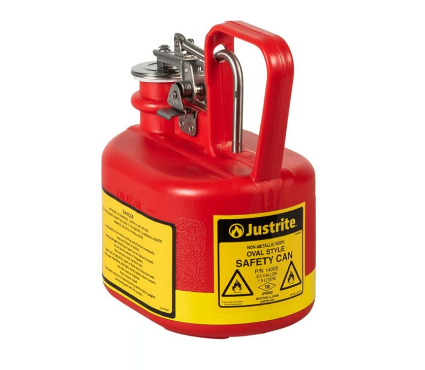 Justrite Polyethylene Safety Can, 0.5gal