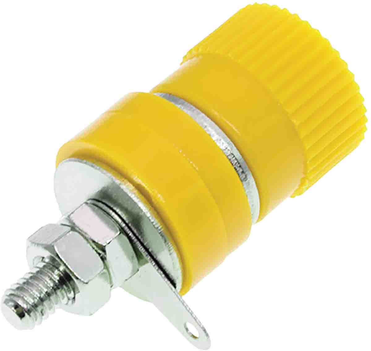 RS PRO Yellow Female Banana Socket, 4 mm Connector, Solder Termination, 24A, 30V, Nickel Plating