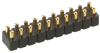 Preci-Dip 813 Series Straight Surface Spring Loaded Connector, 10 Contact(s), 2.54 mm Pitch, 2 Row, Shrouded