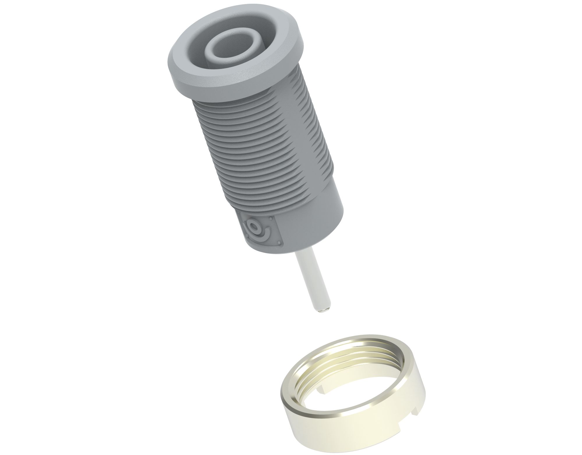 Electro PJP Grey Female Banana Socket, 4 mm Connector, Pin Termination, 36A, 1kV, Nickel Plating