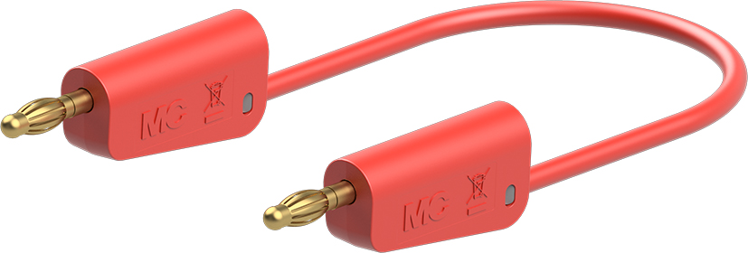 Staubli Test lead, 19A, 30V ac, Red, 500mm Lead Length