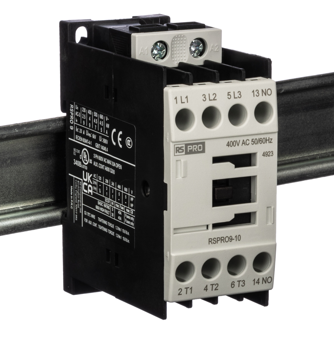 RS PRO Contactor, 400 V ac Coil, 3-Pole, 9 A, 4 kW 24 V, 1 NO, 690V