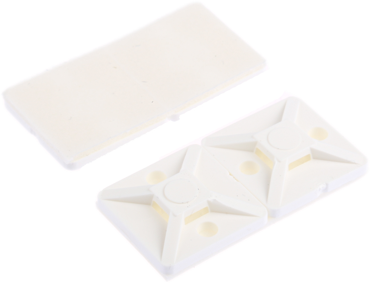 HellermannTyton Self Adhesive Natural Cable Tie Mount 19 mm x 19mm, 4.1mm Max. Cable Tie Width