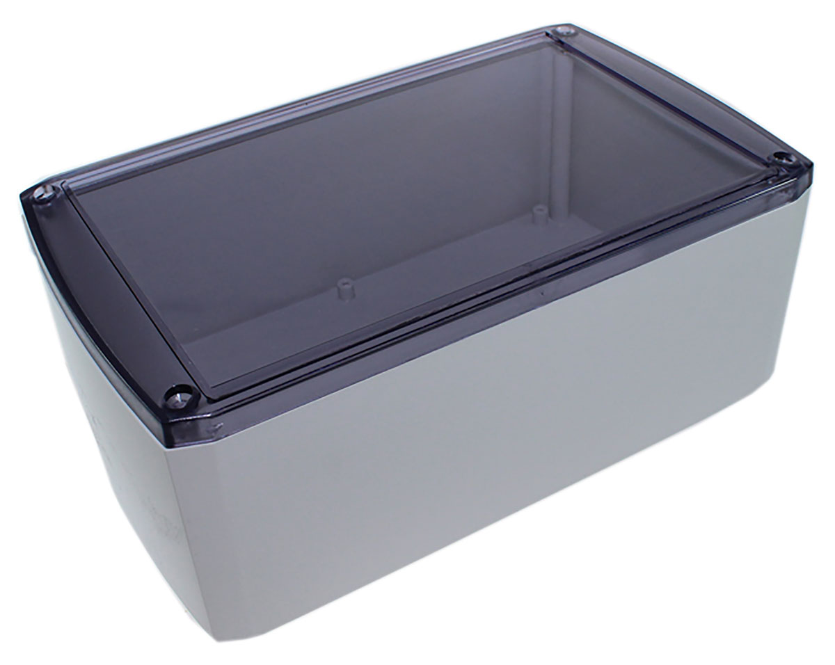 CAMDENBOSS 1102 Series Grey ABS Enclosure, IP54, Transparent Lid, 90 x 50 x 35mm