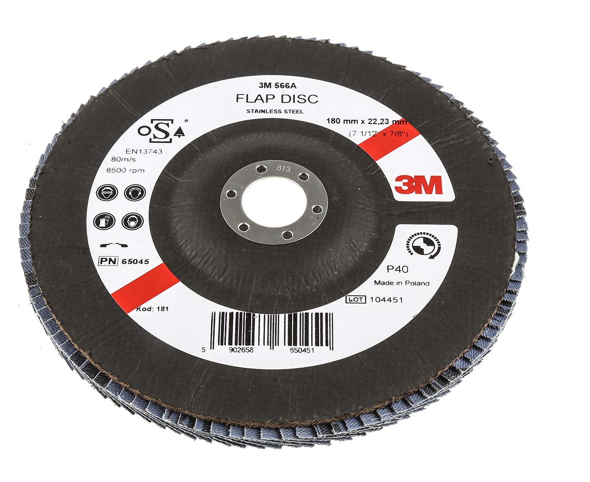 3M Zirconia Aluminium Flap Disc, 180mm, P40 Grit