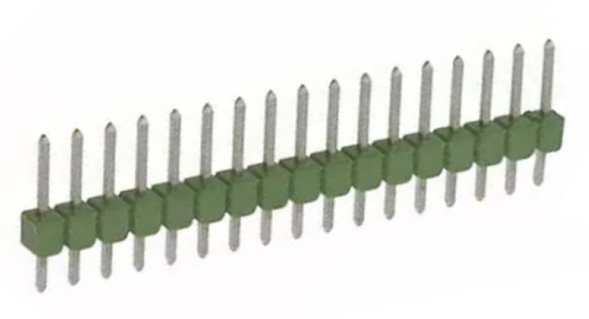 TE Connectivity AMPMODU MOD II Series Straight Through Hole Pin Header, 16 Contact(s), 2.54 mm Pitch, 1 Row, Unshrouded