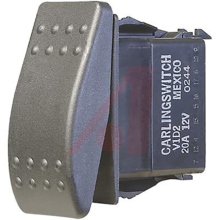 Carling Technologies SPST, On-Off Rocker Switch Panel Mount