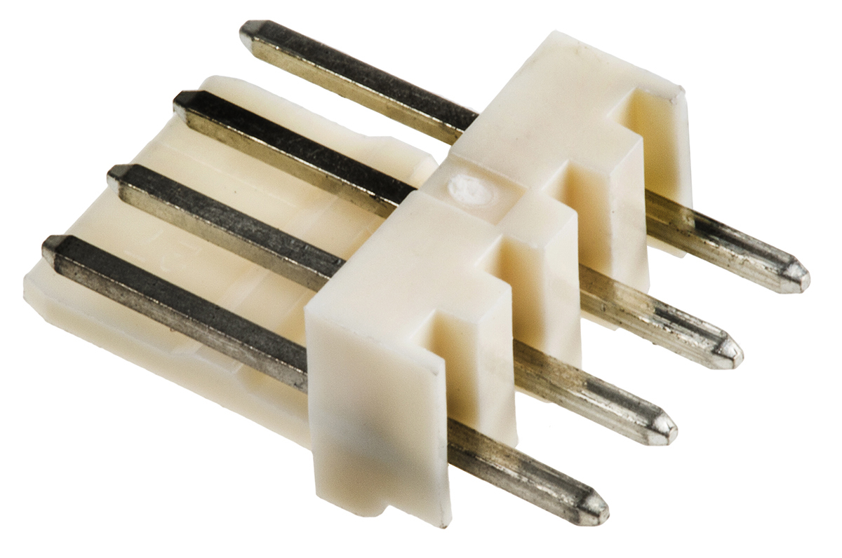 Molex Mini-Latch Series Straight Through Hole Pin Header, 4 Contact(s), 2.5 mm Pitch, 1 Row, Unshrouded