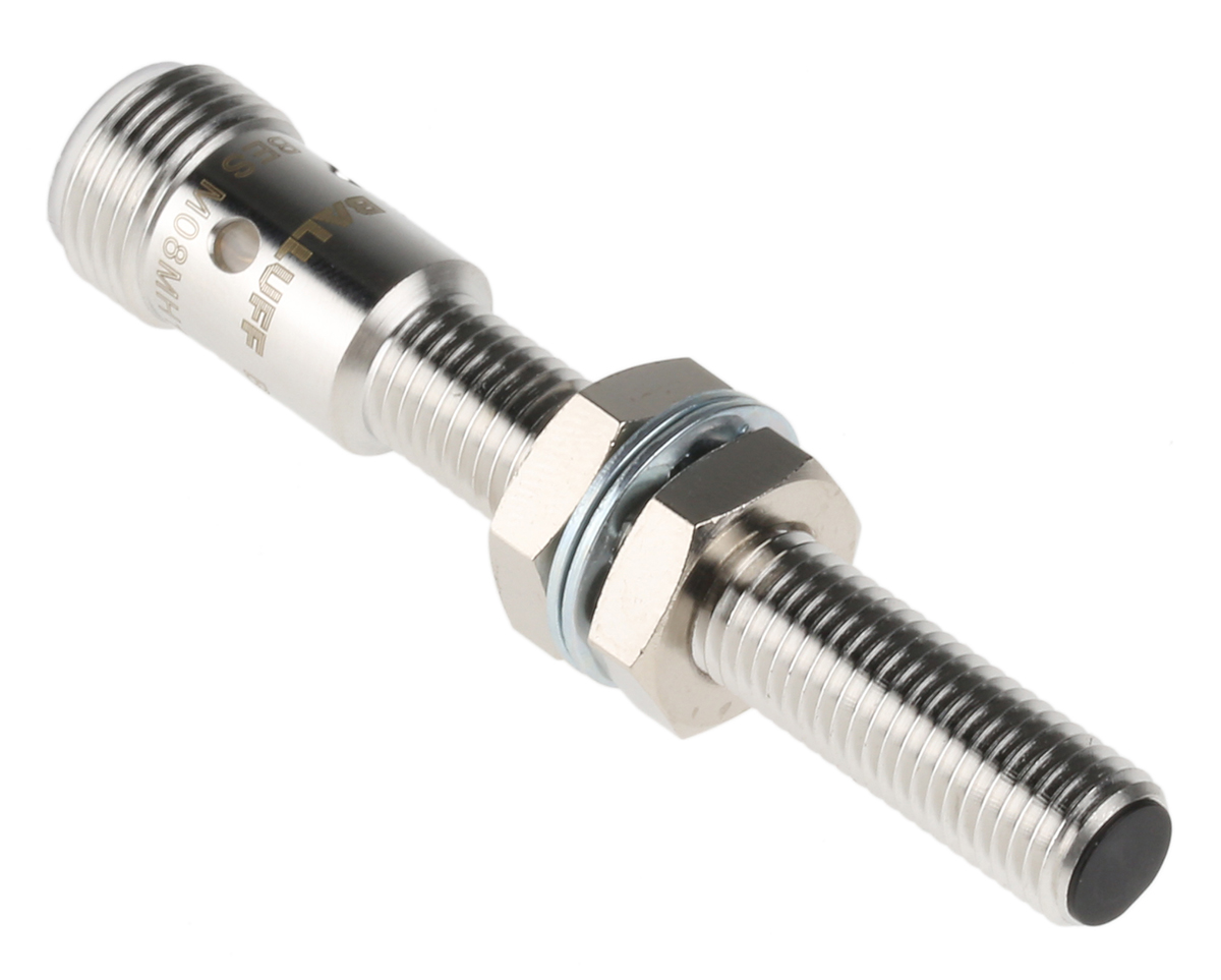 BALLUFF Inductive Threaded Barrel Proximity Sensor, M8, 2 mm Detection, PNP NO, 12 → 30 V dc