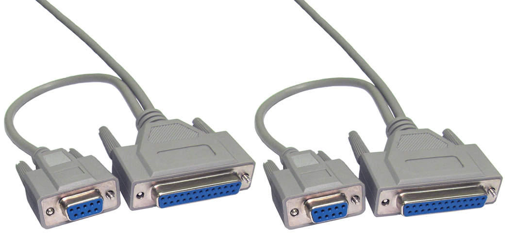 RS PRO Female 9 Pin D-sub, 25 Pin D-sub to Female 9 Pin D-sub, 25 Pin D-sub Serial Cable, 2.5m PVC