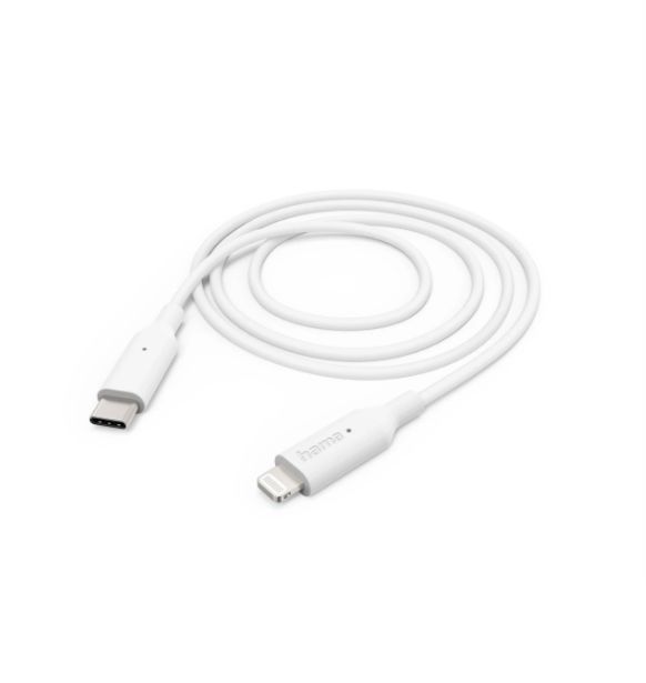 Hama USB 2.0, Male Lightning to Male USB C, 480Mbps, 1m