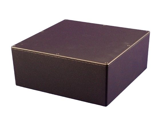 Hammond 1550 Series Black Die Cast Aluminium Enclosure, IP54, Black Lid, 250 x 250 x 97mm