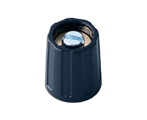 OKW 13,5mm Black Potentiometer Knob for 6mm Shaft Round Shaft, A2513060