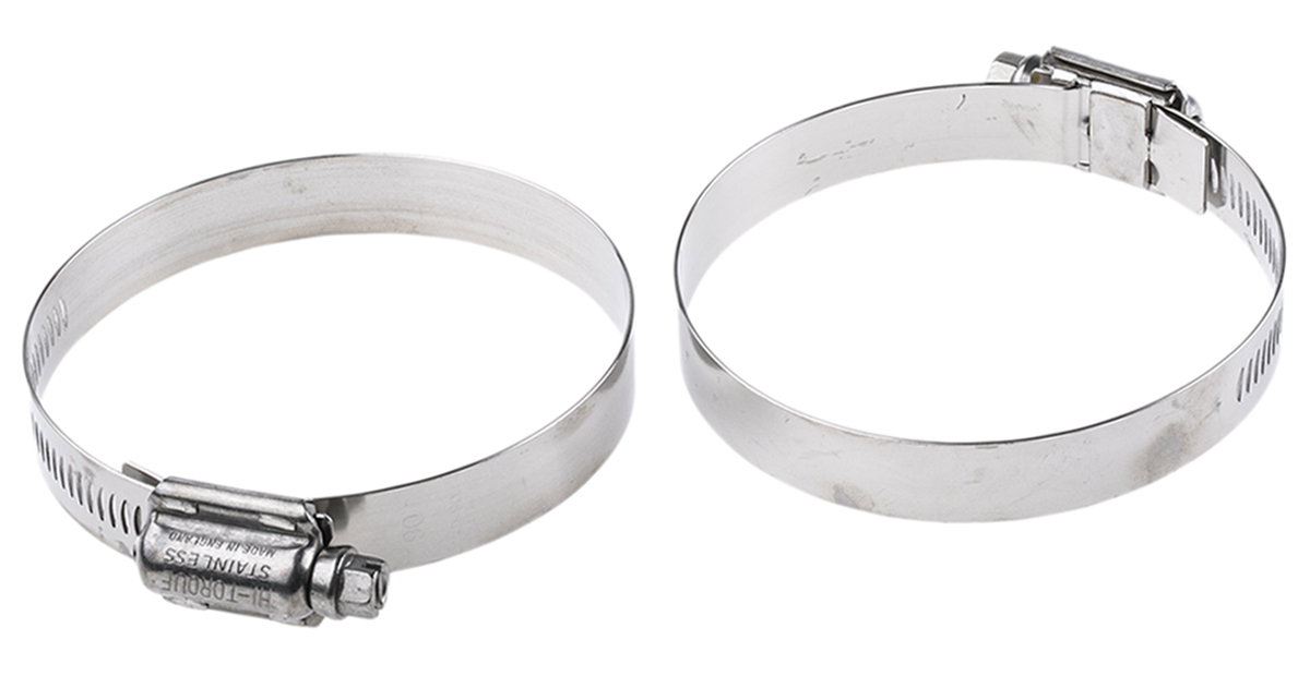 HI-TORQUE Stainless Steel Slotted Hex Worm Drive, 16mm Band Width, 70 → 90mm ID