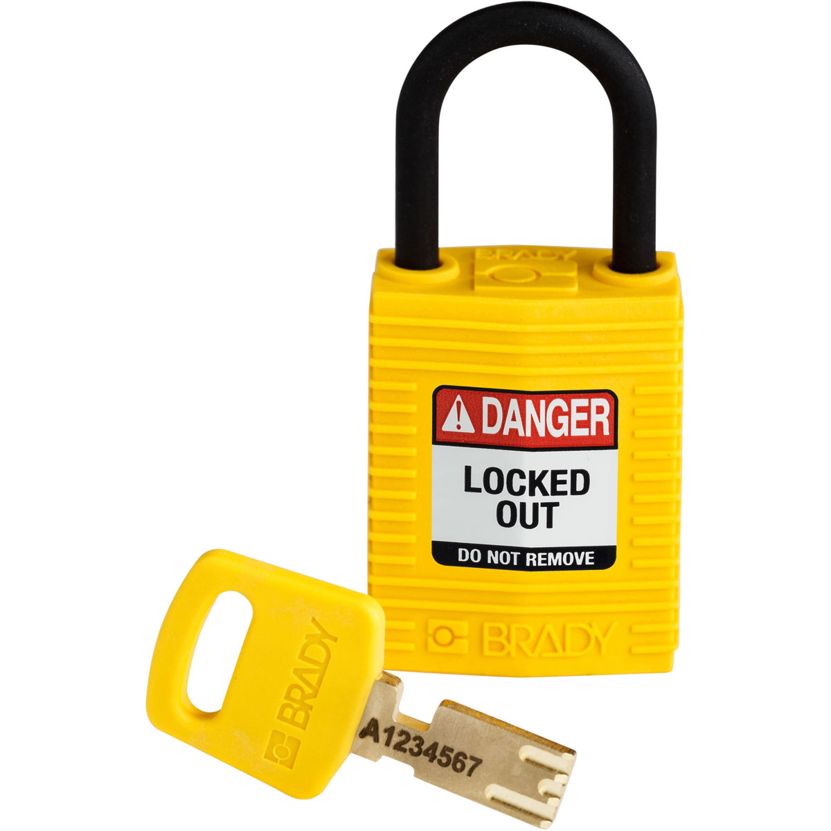 Brady LOTO-100 Key Weatherproof Nylon, Plastic Padlock, 4.72mm Shackle, 32.00mm Body