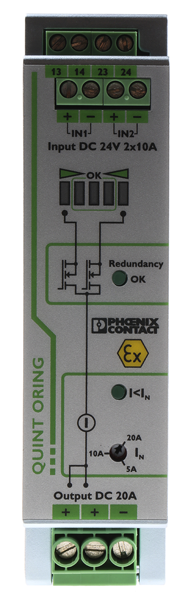 Phoenix Contact Redundancy module, for use with DIN Rail Unit