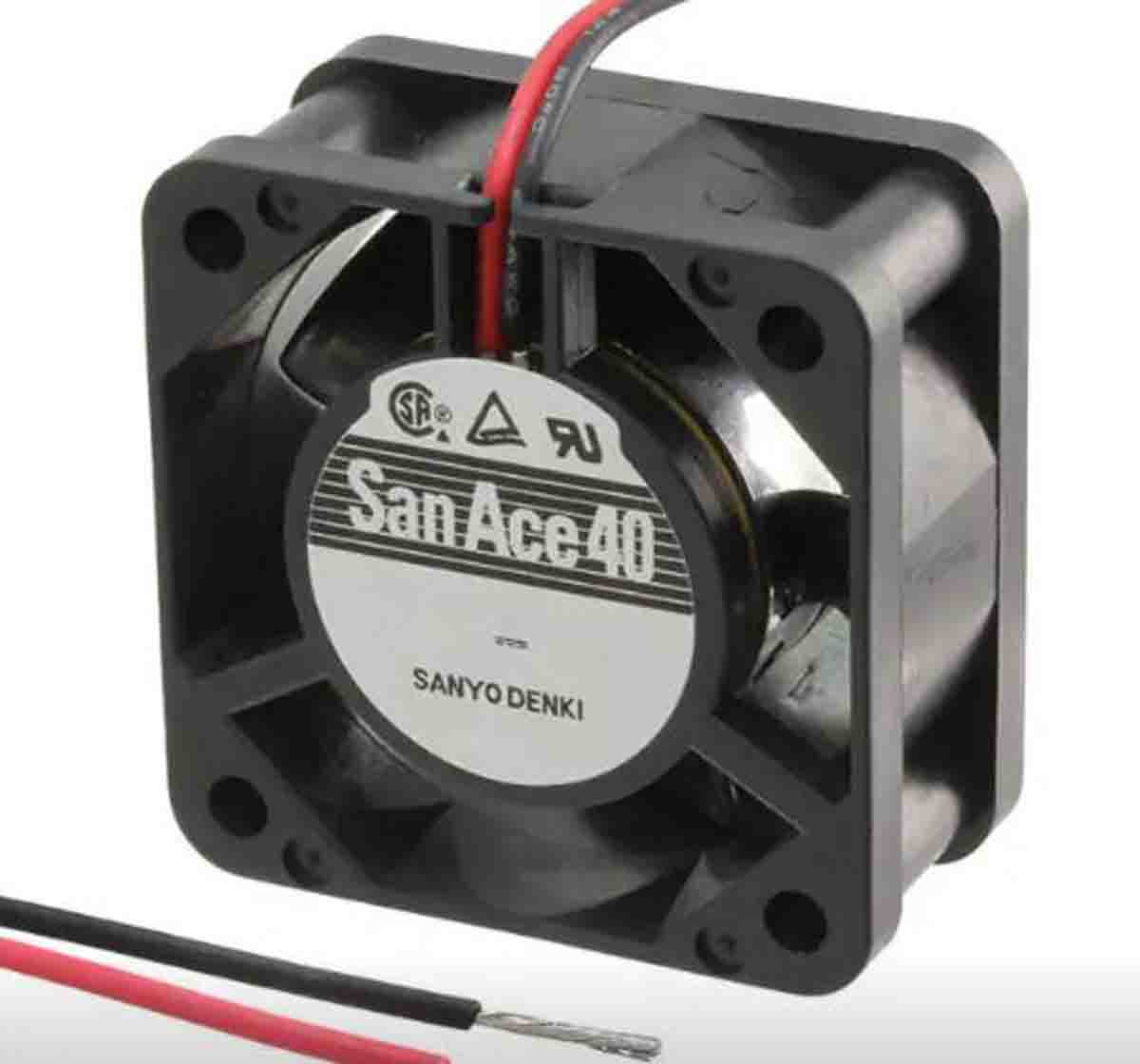 Sanyo Denki 109P Series Axial Fan, 24 V dc, DC Operation, 6.4cfm, 1.92W, 80mA Max, 40 x 40 x 15mm