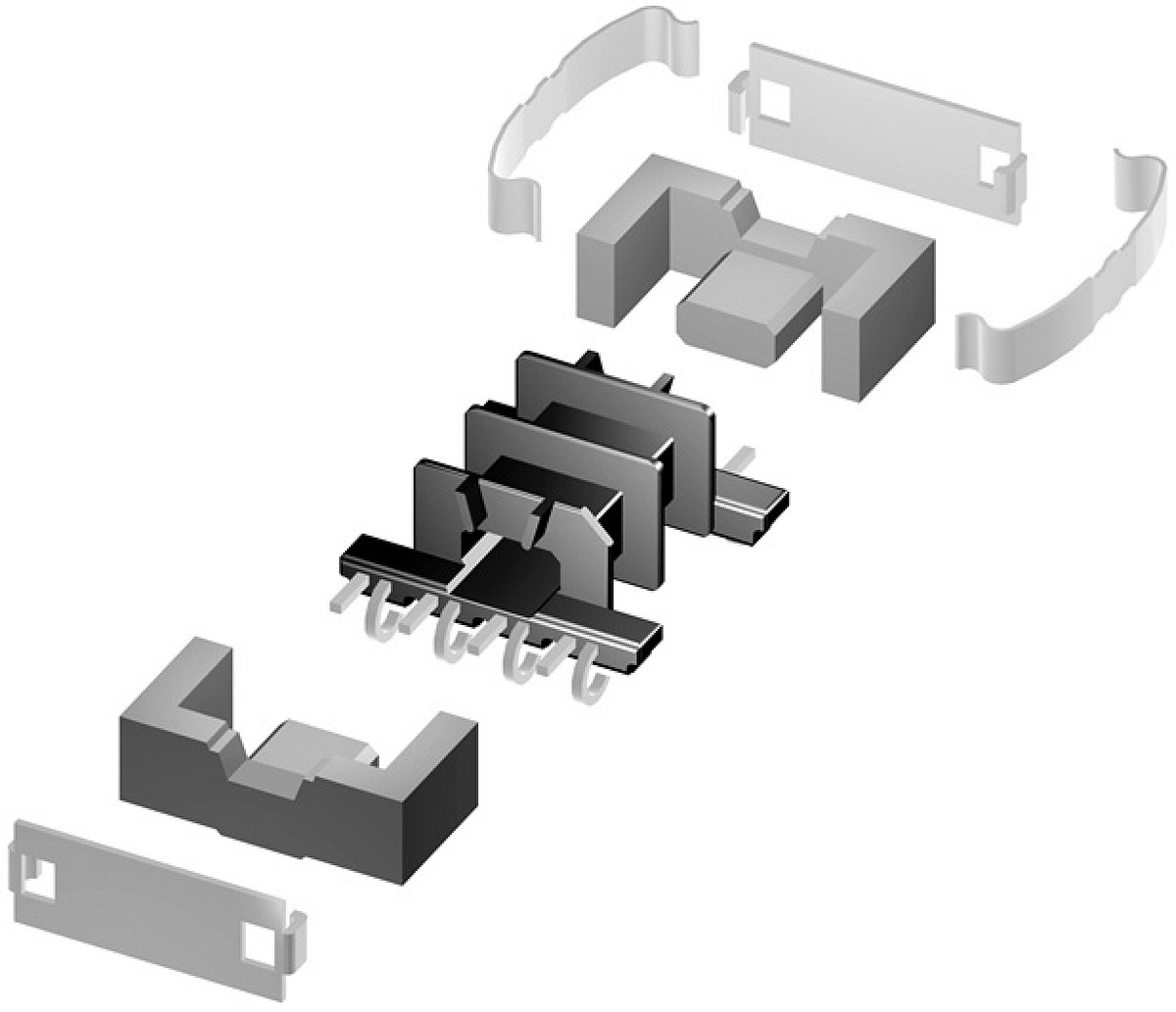 EPCOS N97 EFD 30/15/9 Transformer Ferrite Core, 2150nH, For Use With DC/DC Converter, Flat Transformers, Power
