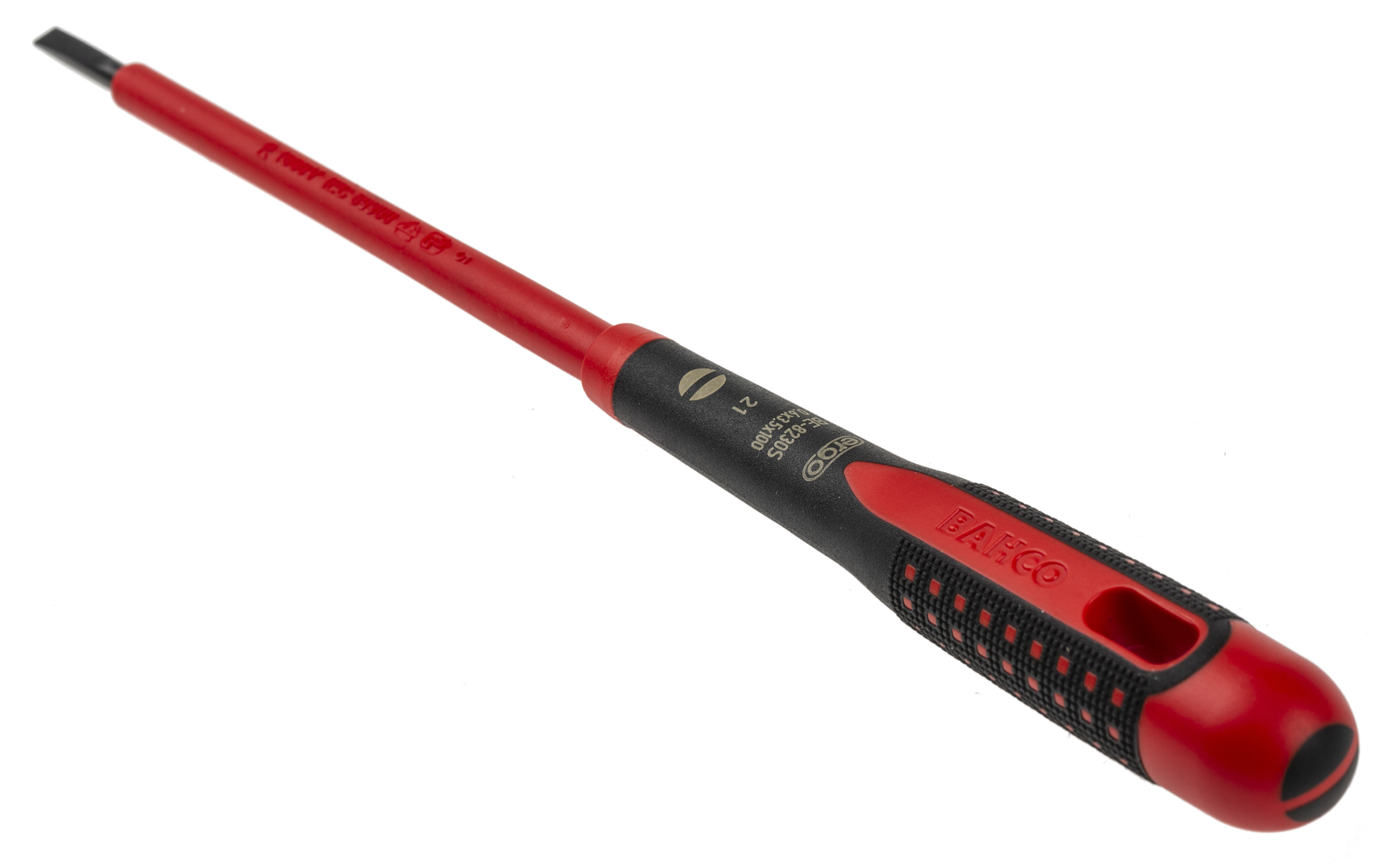 Bahco Slotted  Screwdriver, 3.5 x 0.6 mm Tip, 100 mm Blade, VDE/1000V, 203 Overall