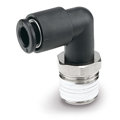 SMC KQ Series Elbow Fitting, Push In 8 mm to R 1/8 Male, Threaded-to-Tube Connection Style, KQL08-02S-X1744