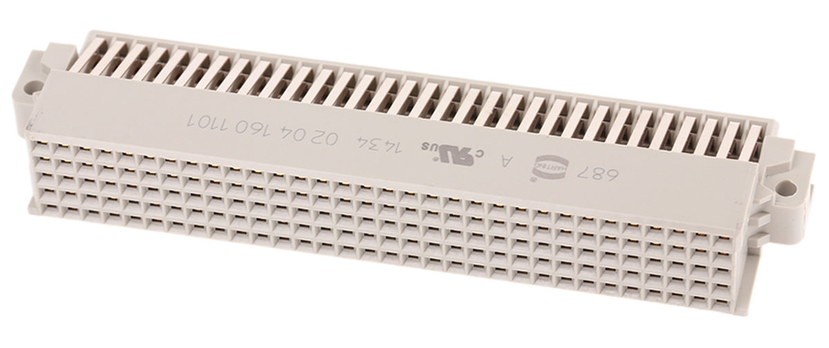 HARTING har-bus 64 160 Way 2.54mm Pitch, 5 Row, Right Angle DIN 41612 Connector, Socket