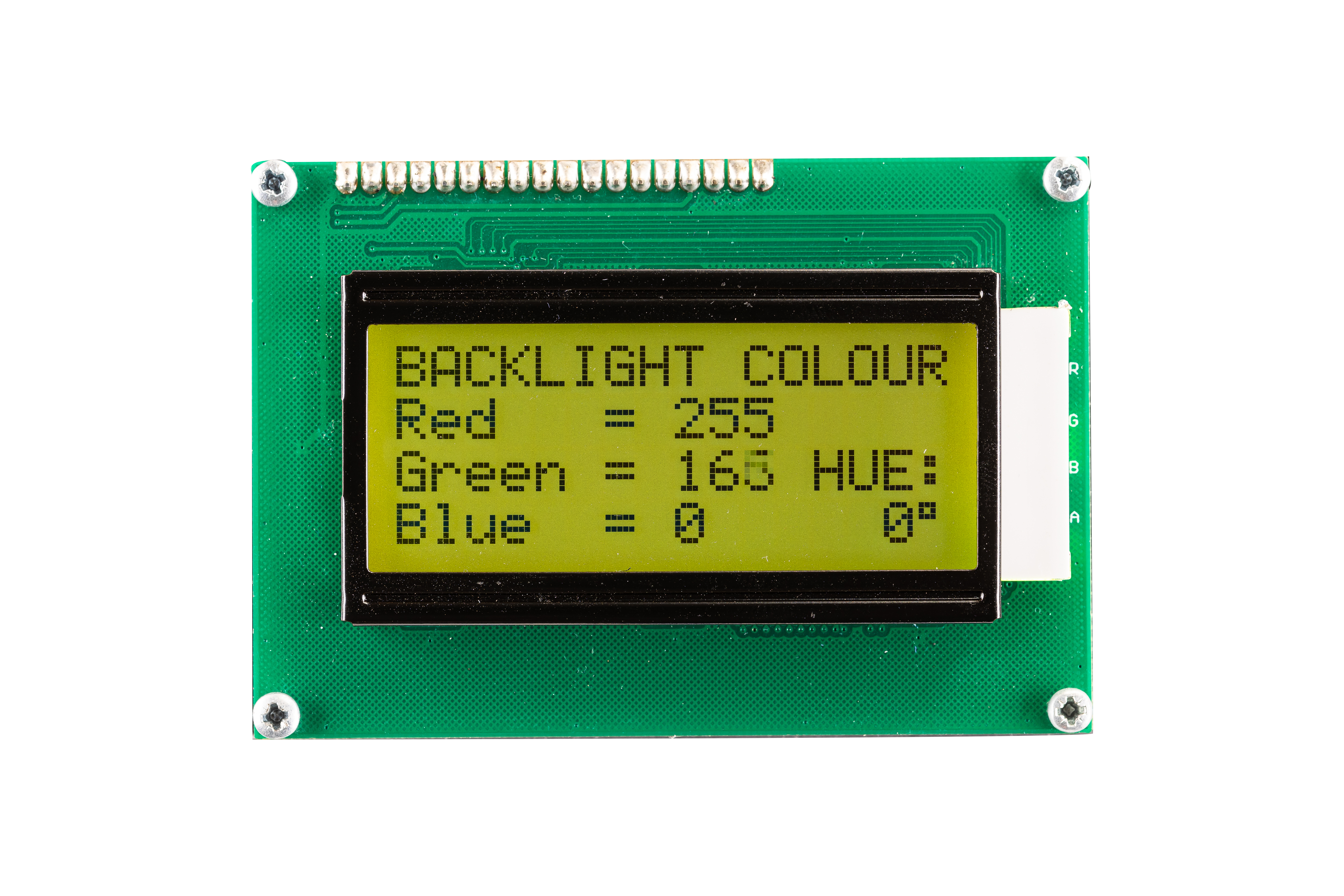 Midas MD41605A6W-FPTLRGB Alphanumeric LCD Display, 4 Rows by 16 Characters