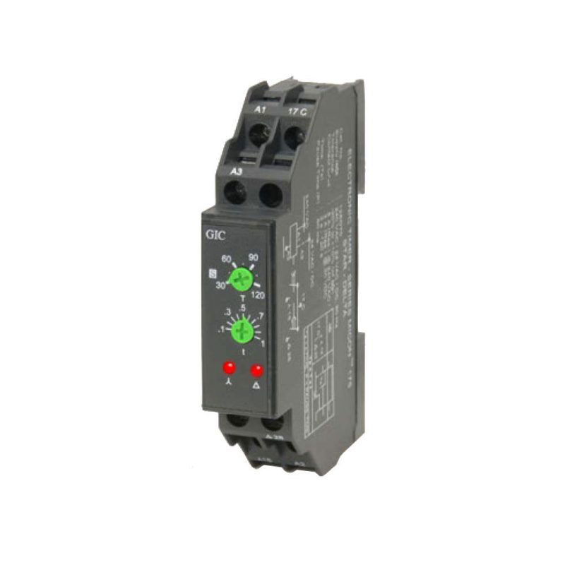 GIC Micon 175 Series Series DIN Rail Mount Timer Relay, 110V ac, SPDT