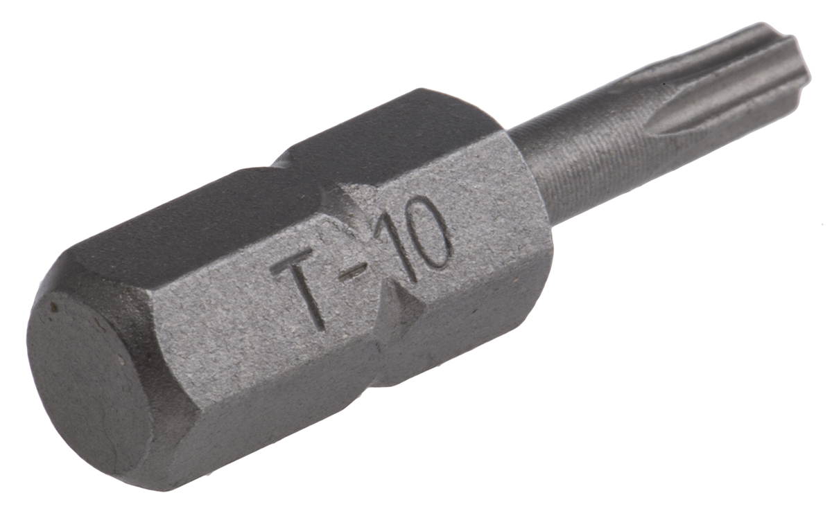 RS PRO Star Screwdriver Bit, T10 Tip, 25 mm Overall