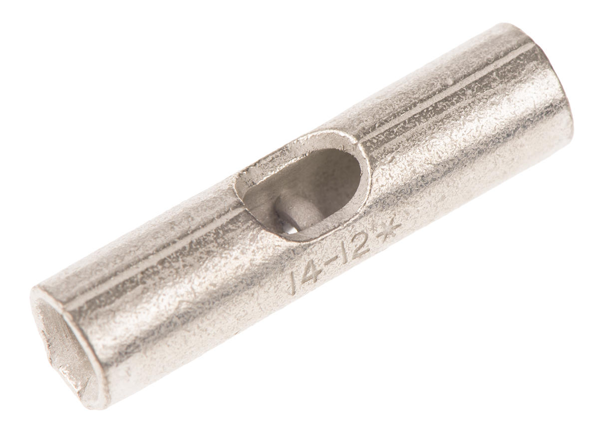 TE Connectivity, Solistrand Butt Splice Connector, Uninsulated, Tin 14 → 12 AWG