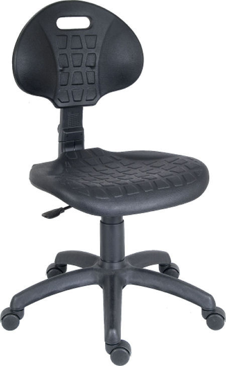 RS PRO Black Polyurethane Operator Chair, 100kg Weight Capacity