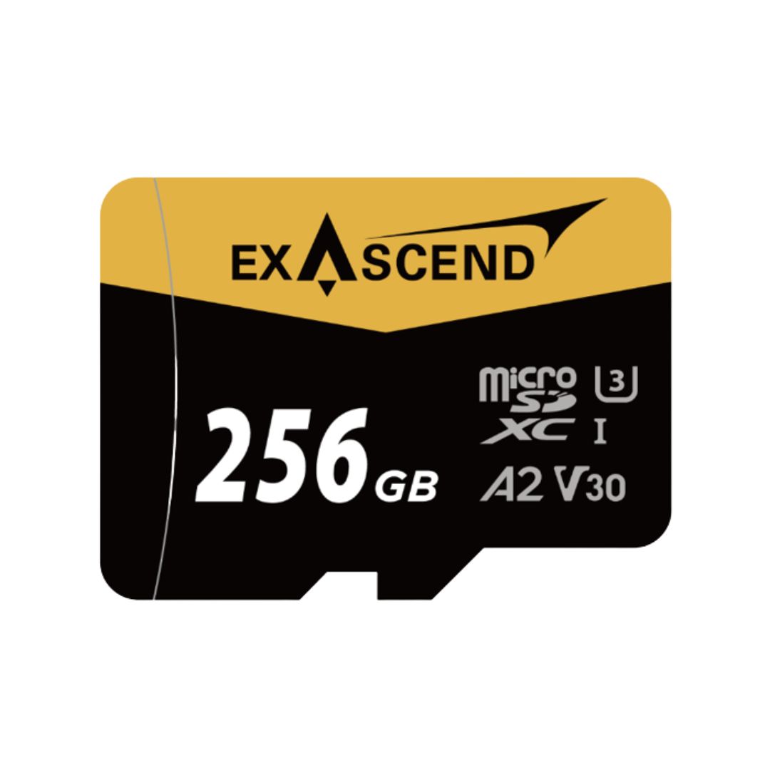 Exascend 256 GB MicroSDXC Micro SD Card, A2, Class 10, UHS-1 (U3), V30