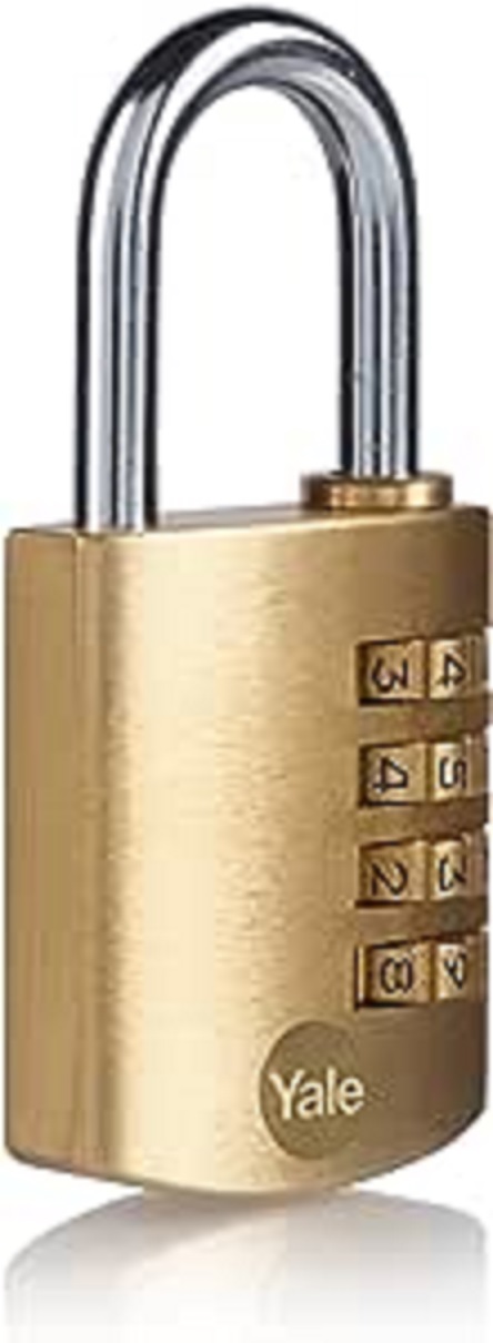 Yale Combination Brass Combination Padlock, 6mm Shackle, 40mm Body