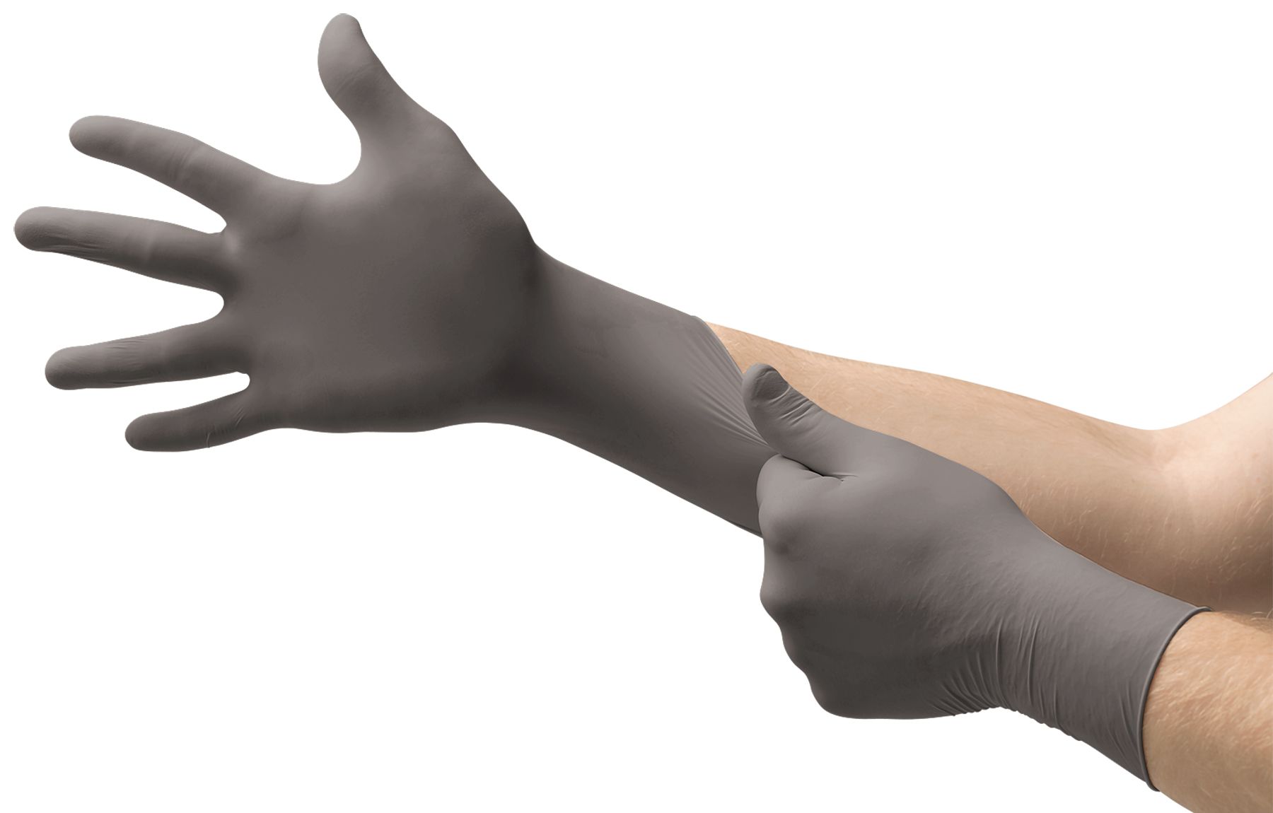 Ansell 93-250 Grey Powder-Free Nitrile Disposable Gloves, Size S, 100 per Pack