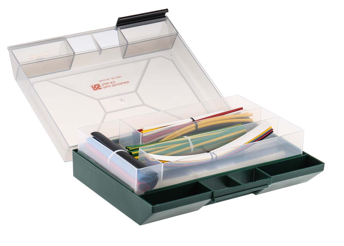 RS PRO Adhesive Lined Heat Shrink Tubing, Black, Blue, Green/Yellow, Red, White 2.4mm Sleeve Dia. x 10cm Length 2:1