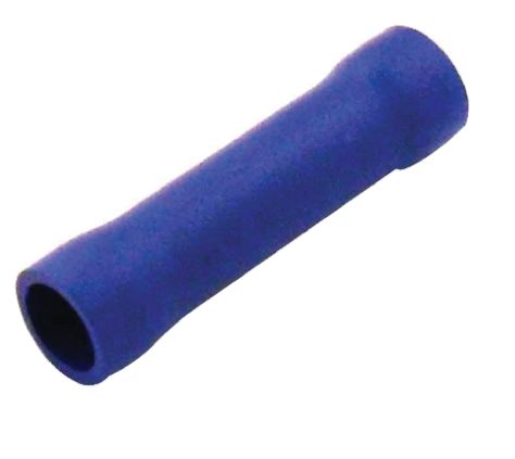 RS PRO Butt Splice Connector, Blue, Insulated, Tin 16 → 14 AWG