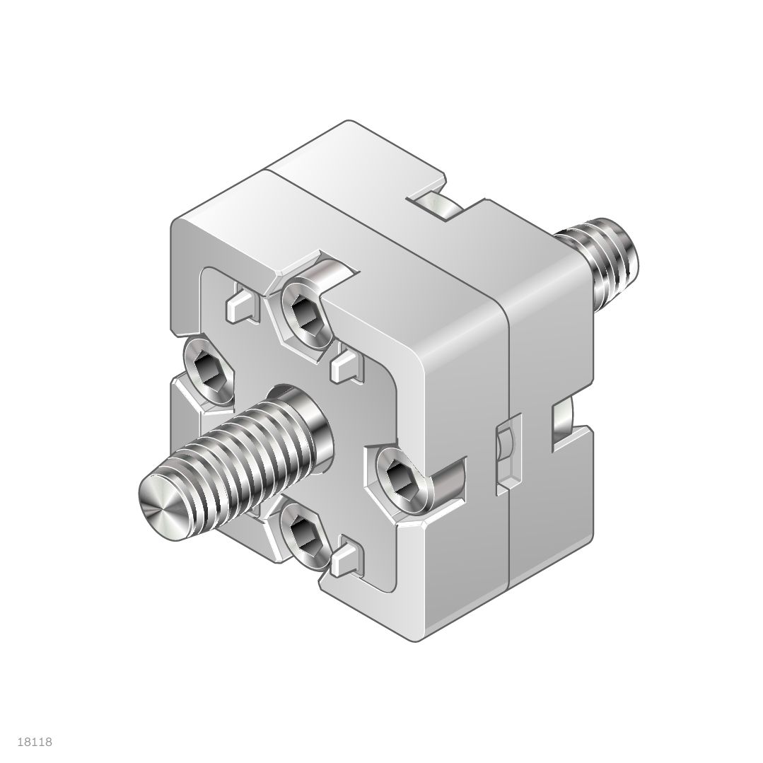 Bosch Rexroth M6, S12 End Connector, Connecting Component, Strut Profile 45 mm, Groove Size 10mm