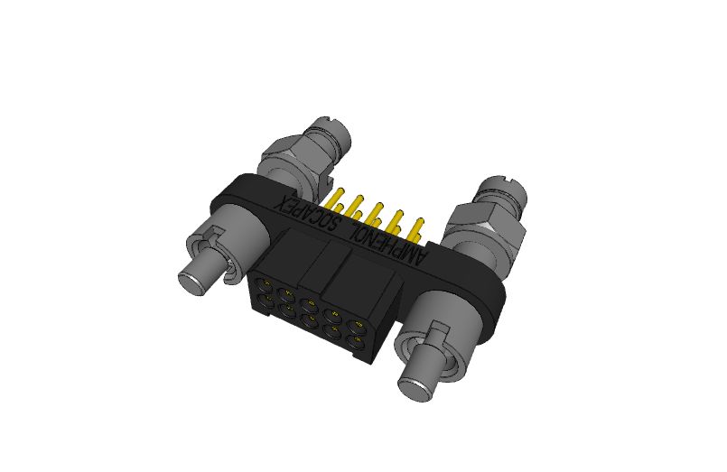 Amphenol Socapex MHDAS Series Straight PCB PCB Header, 10 Contact(s), 1.27 mm Pitch, 2 Row, Shrouded
