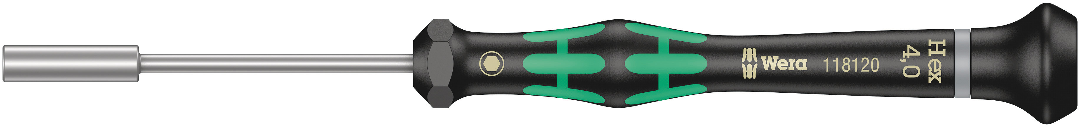 Wera Hexagon Nut Driver, 4 mm Tip, 60 mm Blade, 157 mm Overall