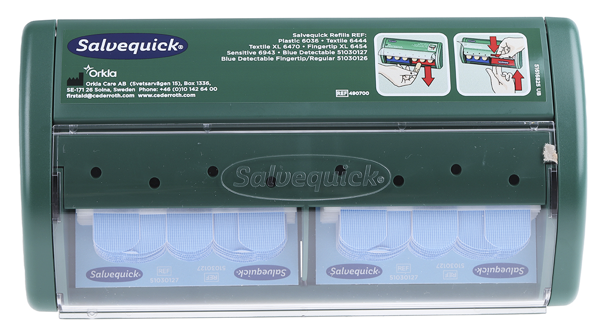 Cederroth Blue Detectable Plaster Plaster Dispenser, 70 Per Package