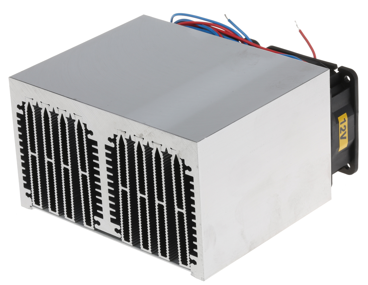 Fischer Elektronik Heatsink, Universal Rectangular Alu with fan, 0.12K/W, 100 x 125 x 74mm