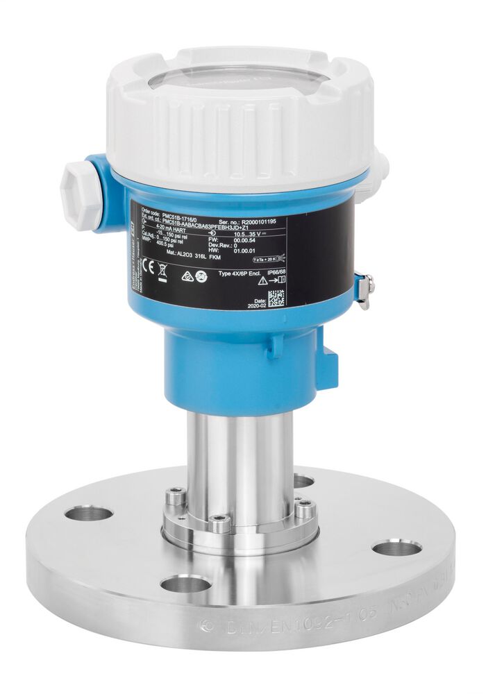 Endress+Hauser Cerabar PMC51B Series Pressure Sensor, -1bar Min, 10bar Max, Absolute, Gauge Reading