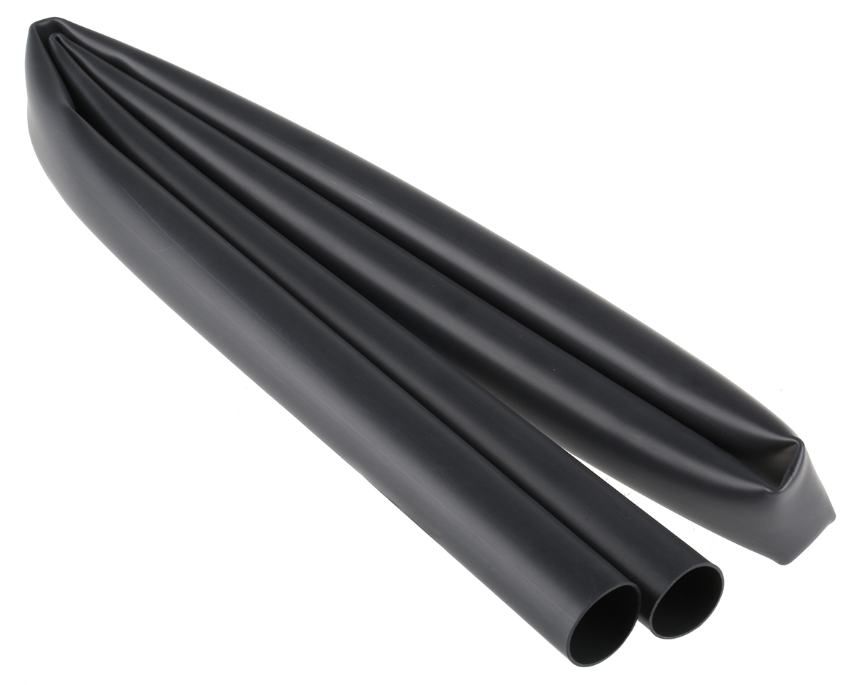 TE Connectivity Adhesive Lined Heat Shrink Tubing, Black 19mm Sleeve Dia. x 1.2m Length 3:1 Ratio, ATUM Series